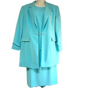 Ben Marc International Aqua Women 24 Church Formal 4-piece Suit Rhinestones Bead